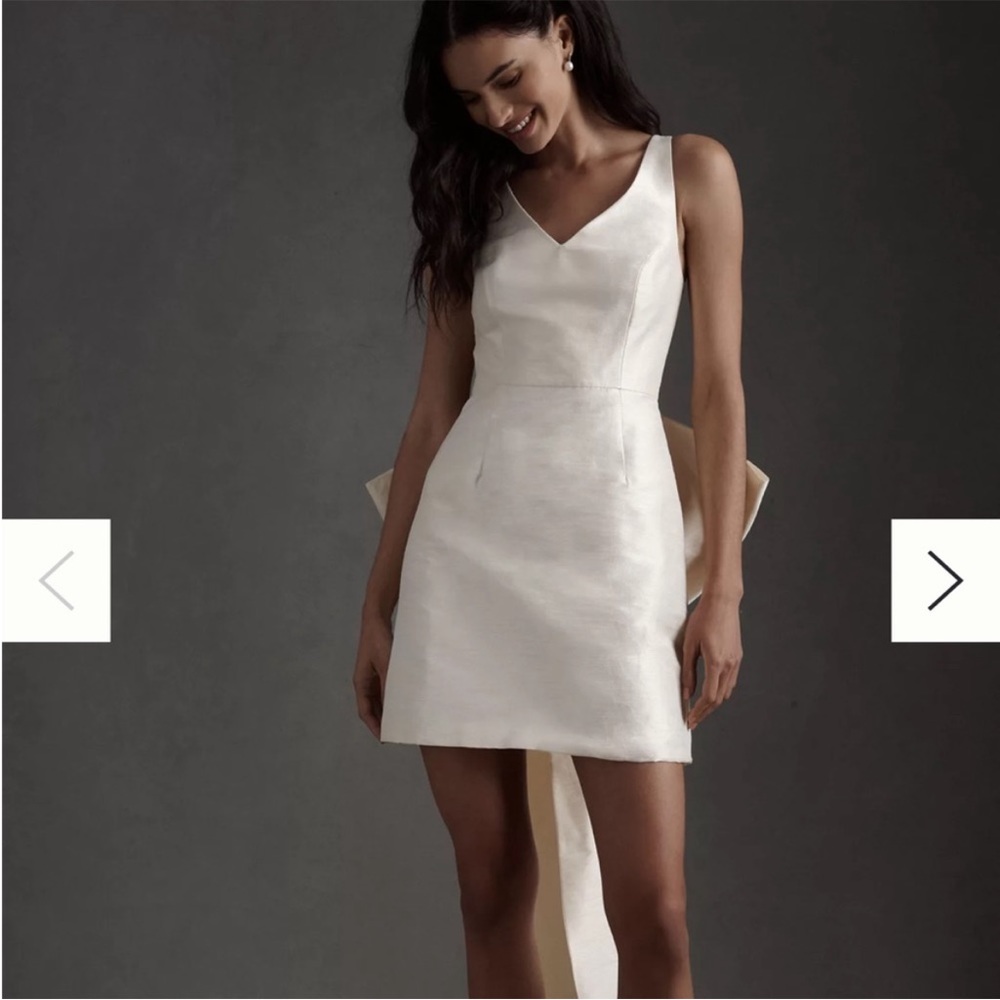 Sachin and Babi ivory dress with bow